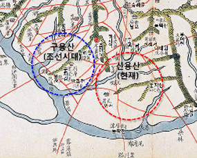 구용산과 신용산 (출처:경조오부도, 1856년)